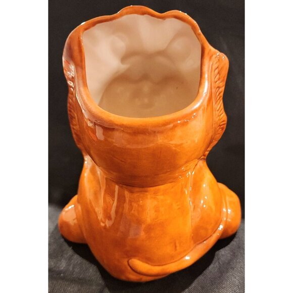 RARE Vintage Ceramic Lion Planter Vase Figurine 8" Kitsch Animal Eclectic - Picture 5 of 12